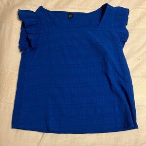SHEIN Royal Blue Ruffle Sleeve Blouse
